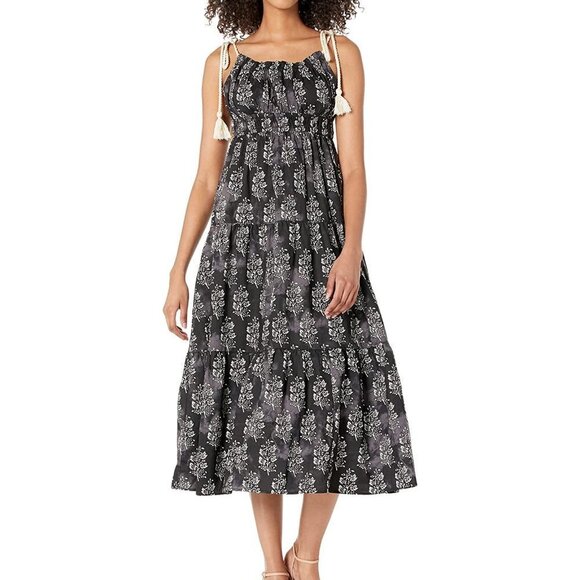 MOON RIVER  Printed Woven Dress with Strap Tie Detail - Picture 1 of 3